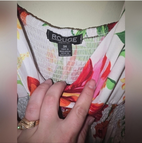 Rouge! Tropical maxi dress 2x - Picture 3 of 5